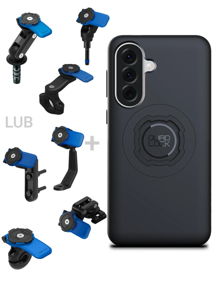 Zestaw na motocykl: etui MAG na telefon Samsung Galaxy A37 (magnetyczne) + mocowanie Quad Lock