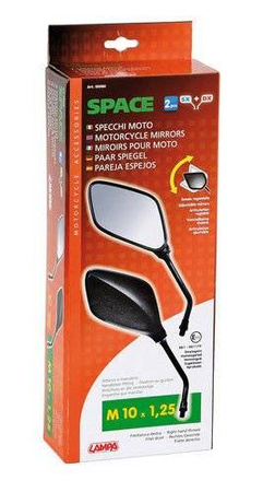 Lusterka Lampa Space mocowane na kierownicy {para; M10 x 1.25]