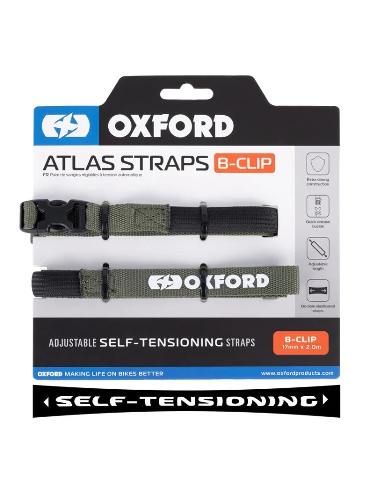 Pasy mocujące bagaż Oxford Atlas B-Clip 17 [mm] x 2 [M] khaki