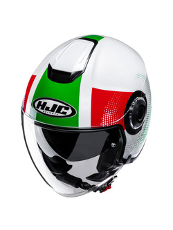 Kask otwarty HJC i40N Pyle biało-czerwono-zielony