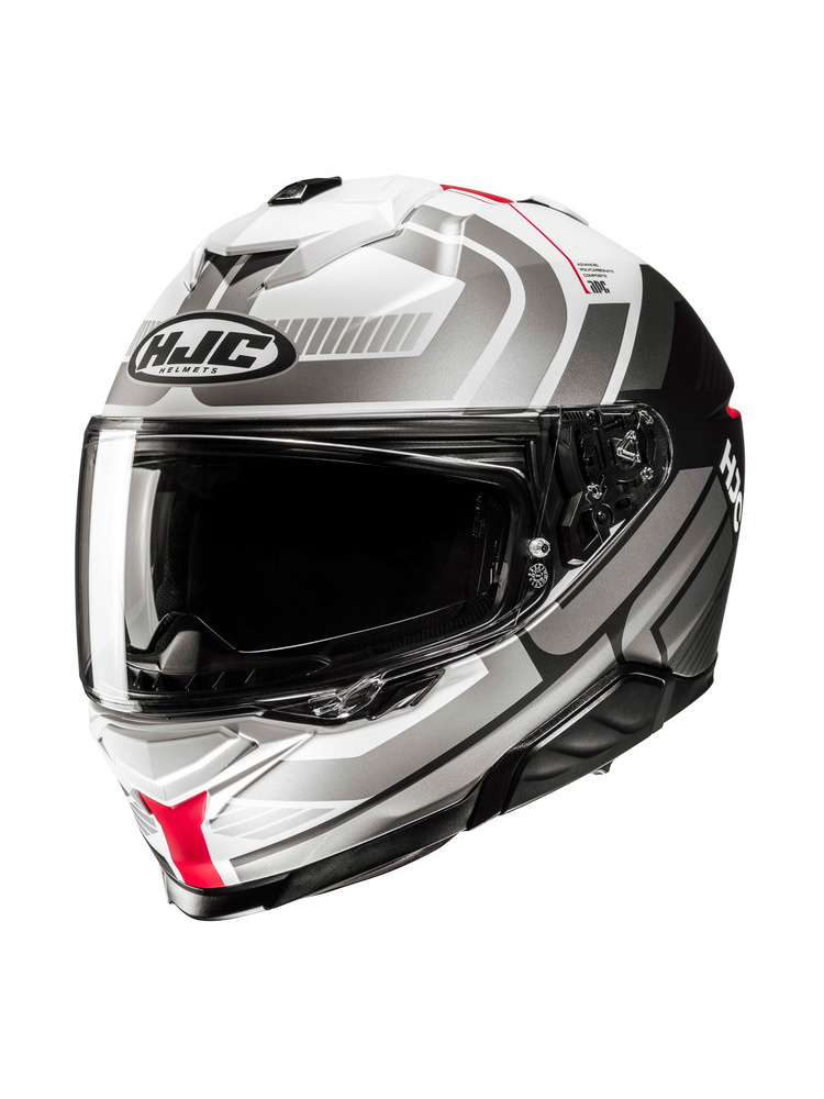 Kask integralny HJC i71 Viz szaro-czarno-czerwony