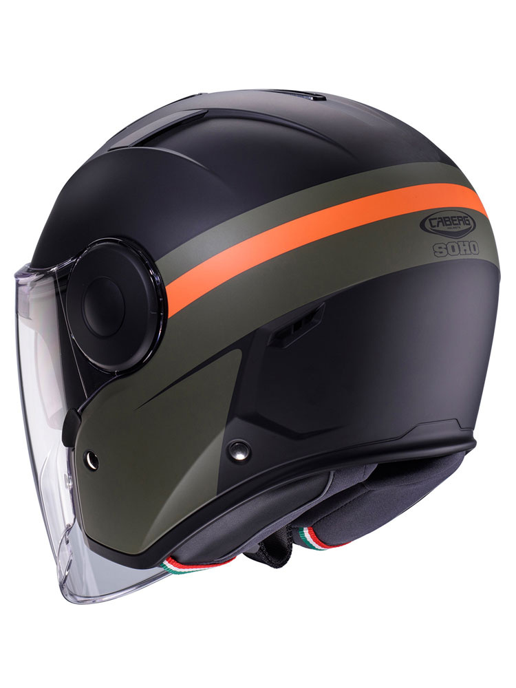Kask otwarty Caberg Soho Zephyr czarno-zielono-pomarańczowy