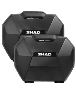 Zestaw kufrów bocznych SHAD SH38X z regulacją pojemności, czarnych [poj.: 27-38l]