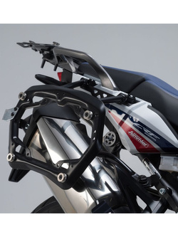 Zestaw: kufry boczne 45/37L + kufer centralny 38L TRAX ADV+ stelaże SW-MOTECH do motocykla Honda CRF1000L Africa Twin (15-17) czarne