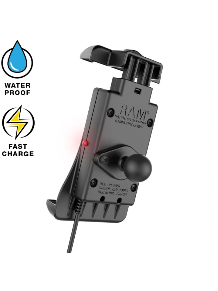 Uchwyt na telefon RAM Quick-Grip do ładowania bezprzewodowego 15W