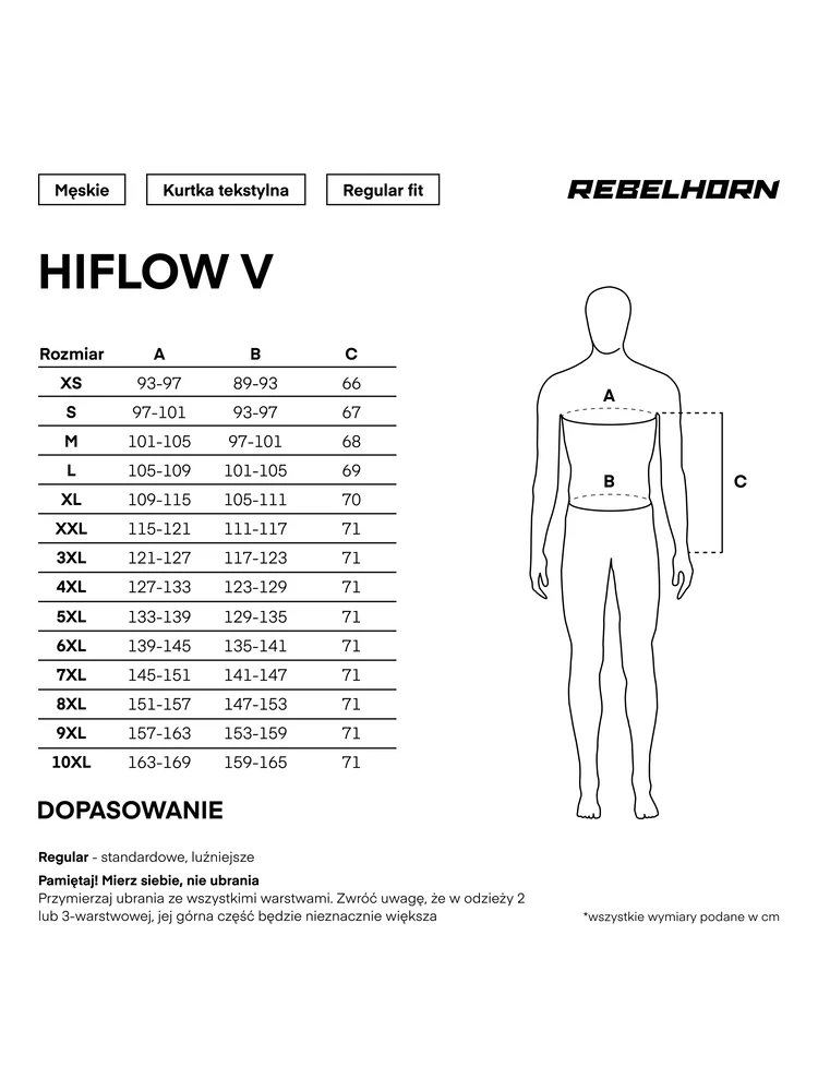 Kurtka motocyklowa tekstylna Rebelhorn Hiflow V czarna