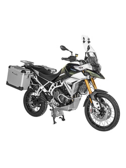 Zestaw: kufry boczne z anodowanego aluminium "And-S" Zega Pro + stelaże srebrne Touratech Triumph Tiger 900 Rally / Pro / GT / GT Pro (20-) (38+45L)