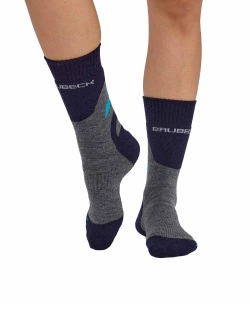 Skarpety termoaktywne damskie Brubeck Trekking Merino szaro-turkusowe