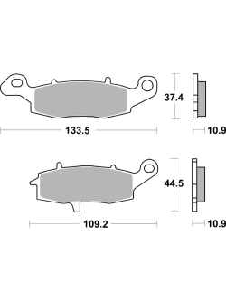 Klocki hamulcowe Brembo SP Kawasaki VN/ Suzuki Intruder (wybrane modele) [na tył, kpl. na 1 tarczę]
