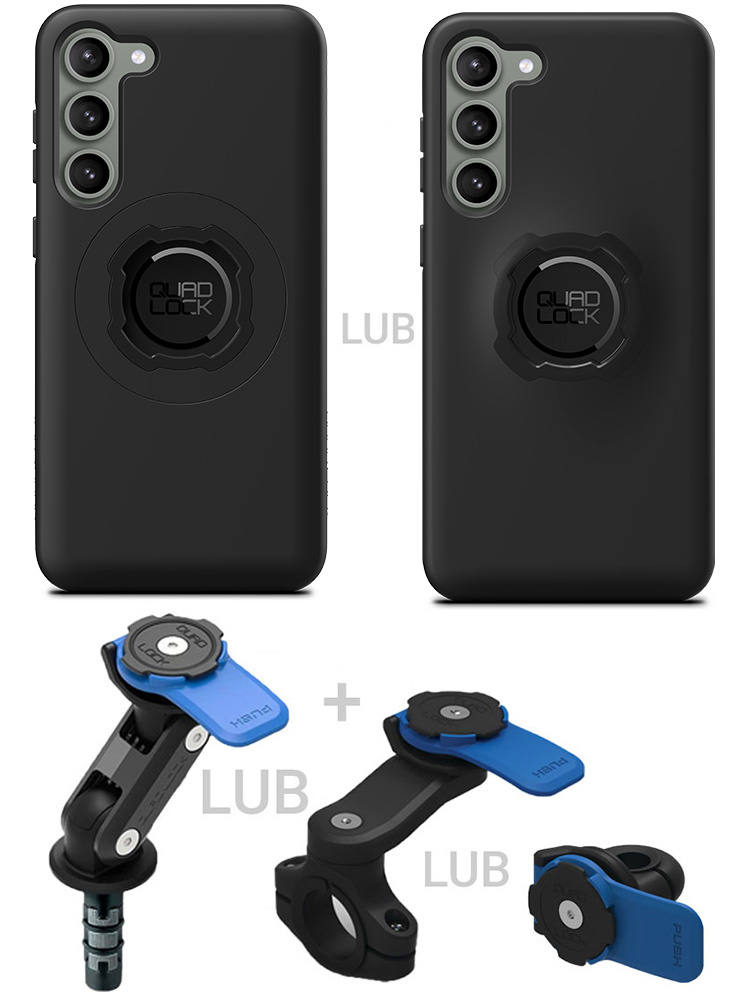Etui na telefon Samsung Galaxy S23+ + mocowanie motocyklowe Quad Lock