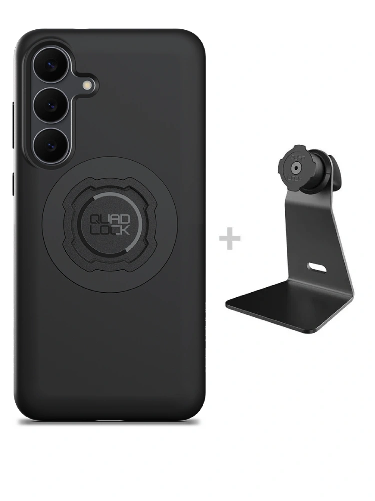 Zestaw na biurko: etui MAG na telefon Samsung Galaxy S25FE (magnetyczne) oraz uchwyt Quad Lock