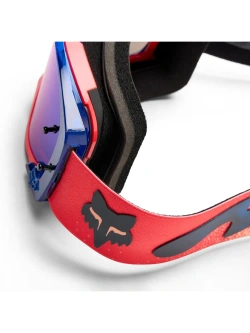 Gogle motocyklowe Fox Vue Vision Le z lustrzaną niebieską szybą, różowo-niebieskie
