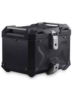 Zestaw: kufer centralny czarny TRAX ADV + stelaż Alu-rack SW-Motech BMW R 1200 GS (04-12) [pojemność 38 L]