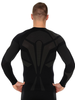 Bluza Brubeck Dry z długim rękawem czarno-szara