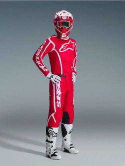 Spodnie cross Alpinestars MX Fluid Apex czerwono-białe