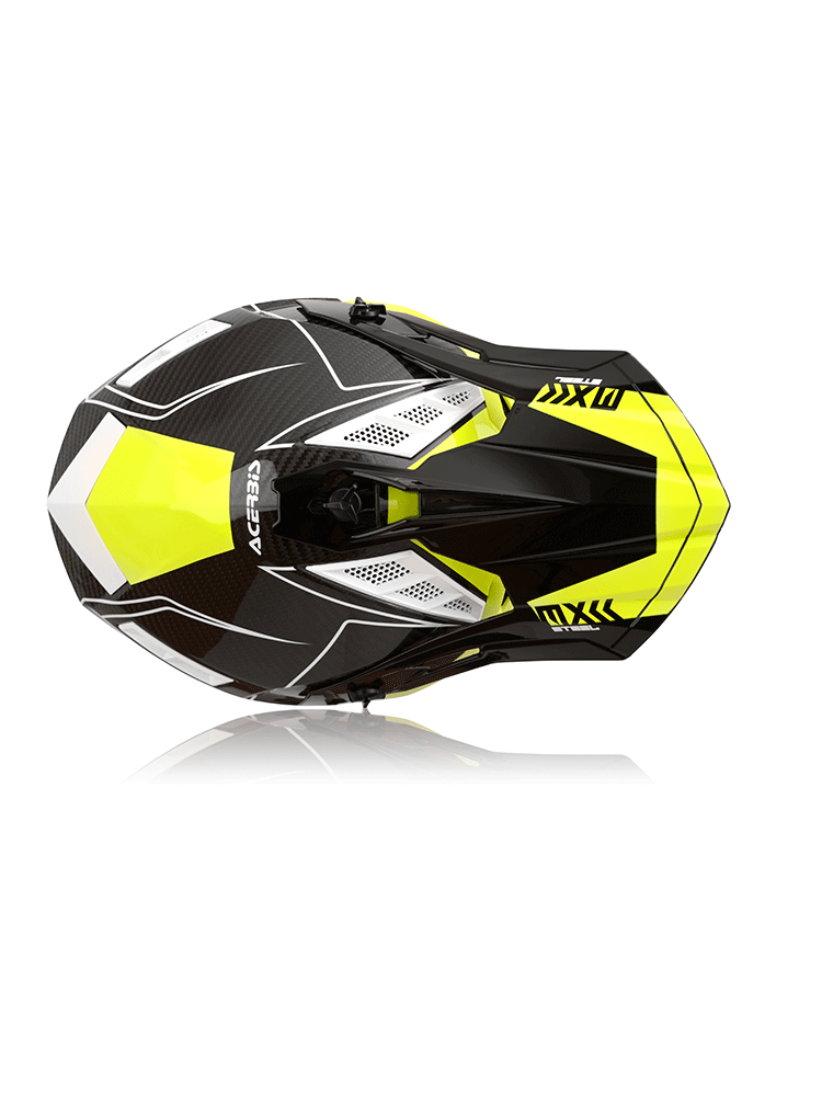 Kask enduro Acerbis Steel Carbon czarno-biało-żółty
