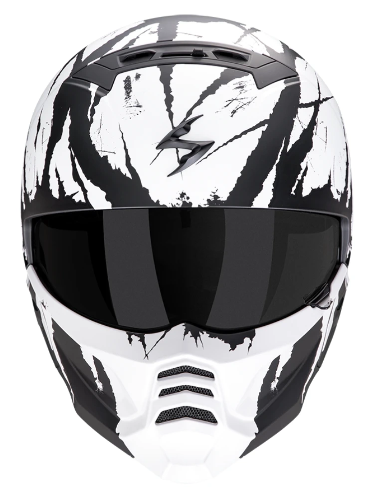 Kask modułowy Scorpion Exo-Combat II Marauder czarno-biały matowy
