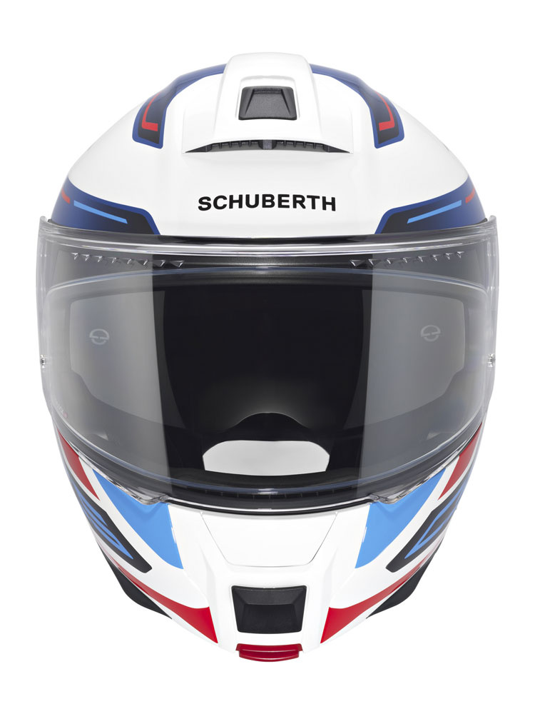 Kask szczękowy Schuberth C5 Omega biało-niebiesko-czerwony