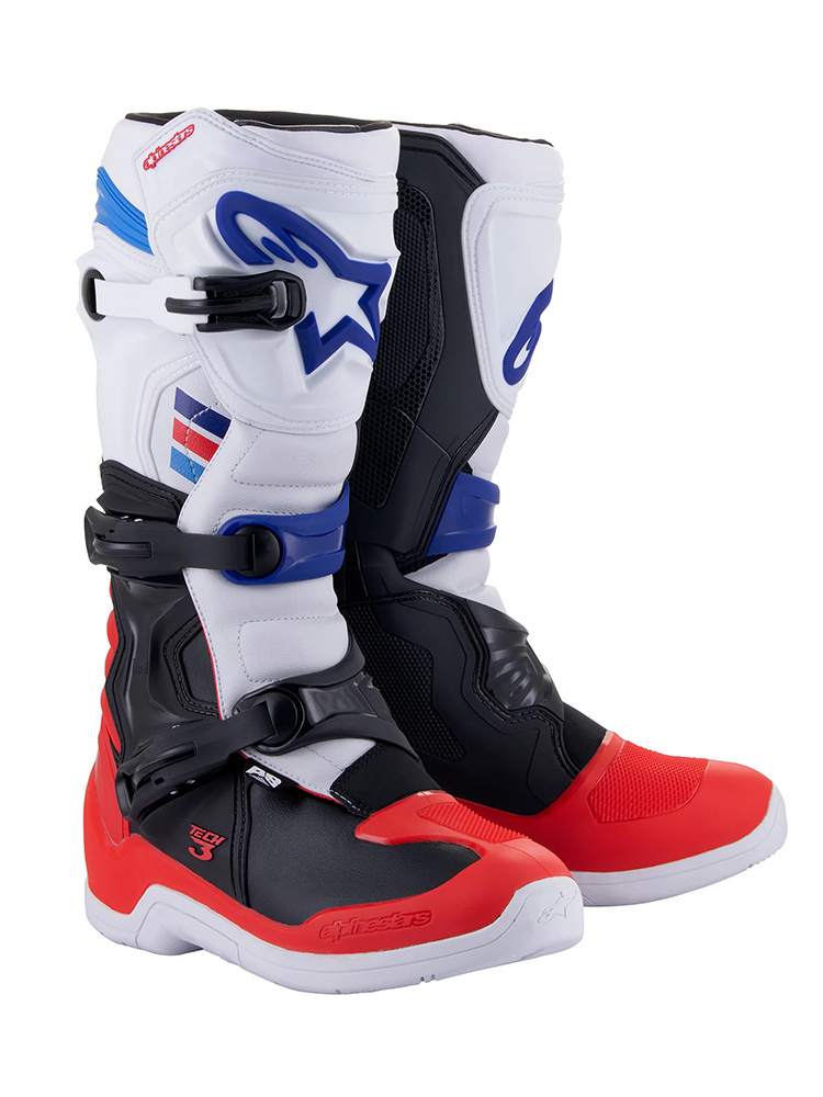 Buty cross Alpinestars MX Tech 3 biało-niebiesko-czerwone