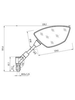 Lusterka Lampa Bat mocowane na kierownicy [para; prawy gwint M10 x 1.25]
