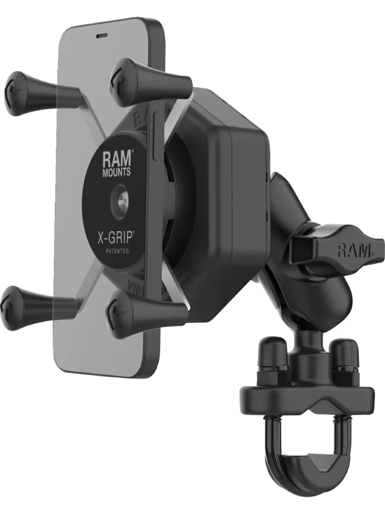 Uchwyt na telefon RAM X-Grip z adapterem tłumiącym wibracje i podstawą w kształcie litery U - krótki