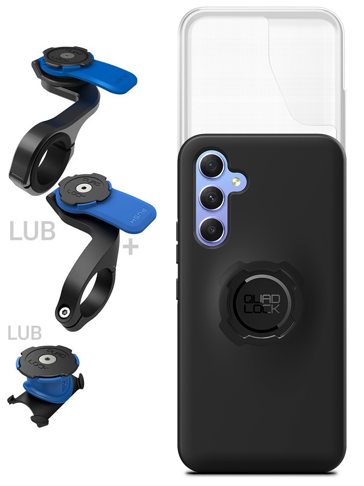 Zestaw rowerowy: etui na telefon Samsung Galaxy A54 + wodoodporny pokrowiec + mocowanie Quad Lock