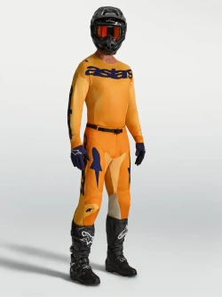 Spodnie cross Alpinestars MX Racer Amber pomarańczowo-złoto-niebieskie