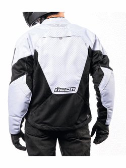 Kurtka motocyklowa tekstylna Icon Mesh AF biało-czarna