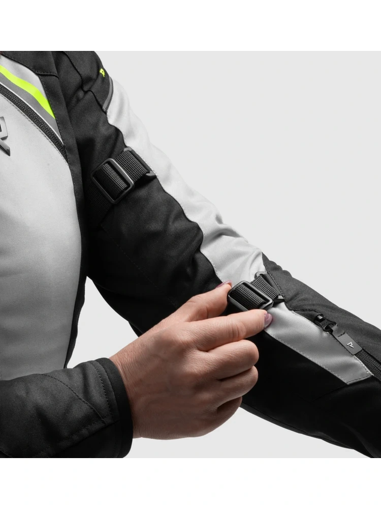 Kurtka motocyklowa damska tekstylna Rebelhorn Swift czarno-szara-fluo