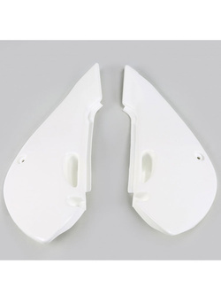 Osłony boczne tylne UFO do Kawasaki KX 65 (01-), KLX 110 (01-09) białe