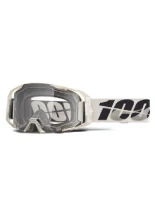 Gogle motocyklowe 100% ARmatic z przeźroczystą szybką biało-czarne