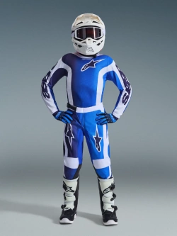 Spodnie cross dziecięce Alpinestars MX Fluid Portl niebiesko-biało-czarne