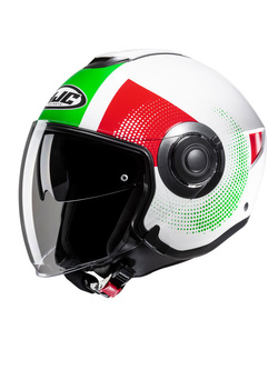 Kask otwarty HJC i40N Pyle biało-czerwono-zielony