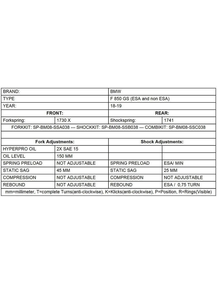 Zestaw sprężyn progresywnych przedniego zawieszenia widelca Touratech Yamaha Tenere 700 World Raid (22-)
