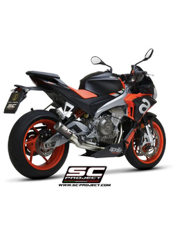 Pełny układ wydechowy SC-Project z tłumikiem motocyklowym CR-T Aprilia Tuono 660 (21-) włókno węglowe