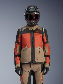 Kurtka motocyklowa tekstylna Alpinestars Andes V4 Drystar czarno-brązowo-pomarańczowa