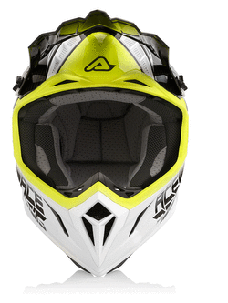 Kask enduro Acerbis Steel Carbon czarno-biało-żółty