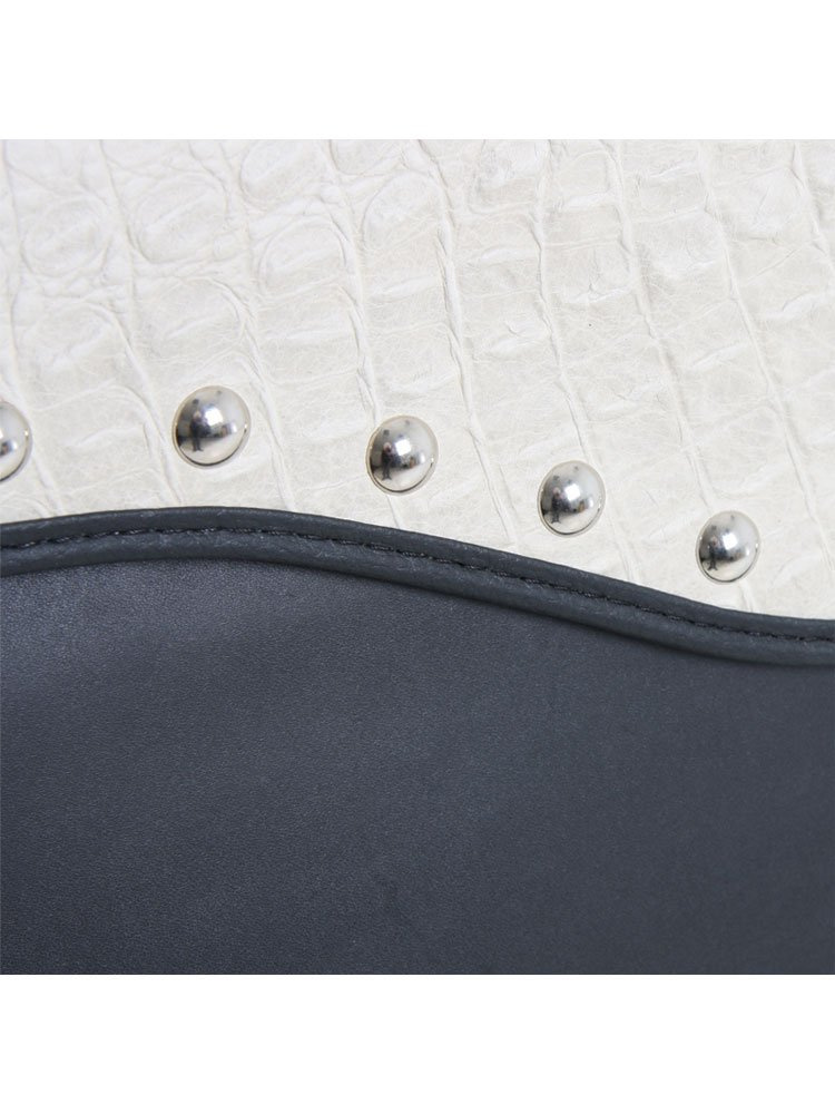 Sakwy skórzana prawa Hepco&Becker Ivory do montażu na stelażu C-Bow (pojemność: 21L) biało-czarna