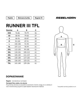 Kurtka motocyklowa skórzana Rebelhorn Runner III TFL czarna