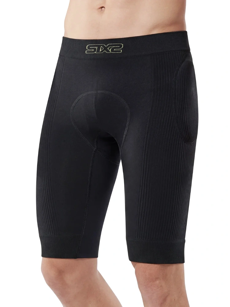 Legginsy krótkie z wkładką amortyzującą i ochraniaczami SIXS Pro-Tech czarne