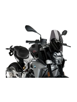 Szyba motocyklowa PUIG New Generation Sport BMW F900 (20-) wyposażonych w oryginalne wsporniki szyby mocno przyciemniana