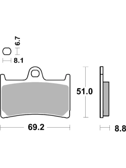 Klocki hamulcowe Brembo XS Yamaha T-Max 500 (01-11)/ 530 (12-19)/ 560 (20-)/ Tech Max (20-) [na przód, kpl. na 1 tarczę]