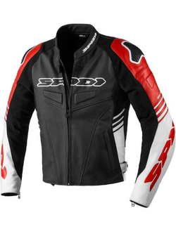 Kurtka motocyklowa skórzana Spidi Track Warrior czarno-biało-czerwona