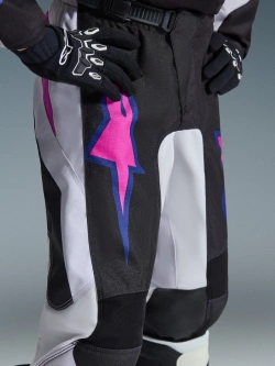 Spodnie cross dziecięce Alpinestars MX Fluid Grid czarno-szaro-fioletowe