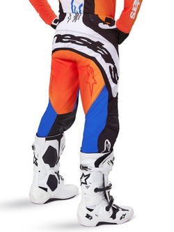Spodnie cross damskie Alpinestars MX Techstar Melt pomarańczowo-niebieskie