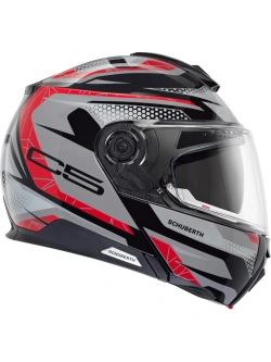 Kask szczękowy Schuberth C5 Velocity czarno-szaro-czerwony