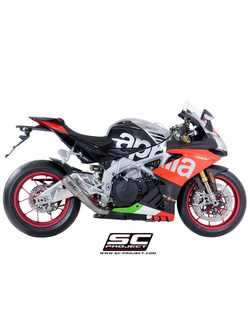 Tłumik CR-T Low Position Titanium z siatką na rurze wylotowej SC-Project do Aprilia RSV4 RF/RR 2017