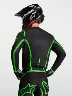 Bluza cross dziecięca Alpinestars MX Fluid Apex V2 czarno-zielona
