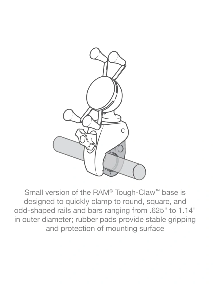 Uchwyt na telefon RAM X-Grip z klamrą zaciskową Tough-Claw