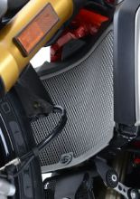Osłona chłodnicy R&G aluminiowa do Ducati Monster 1200/ 1200S/ Monster 821 (14-) Hypermotard 950 (19-) (SP/RVE '21-)/ Diavel 1260 (S) (19-20)/ Supersport (S) (17-20)/ Supersport 950 S (21-) srebrna